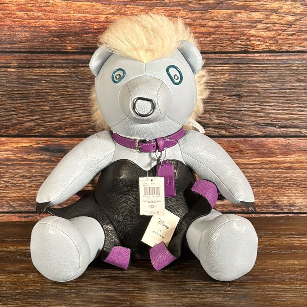 Coach x Disney Villains Ursula Collectible Leather Bear Plush New with tags